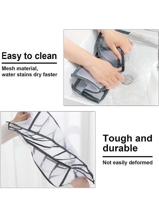 2-Piece Wardrobe Clothes Organizer, 7 Grids Foldable Closet Drawer Organizers, Portable Storage Clothing Storage Mesh Bins Box for Jeans Pants T-Shirt Sweaters - Image 4